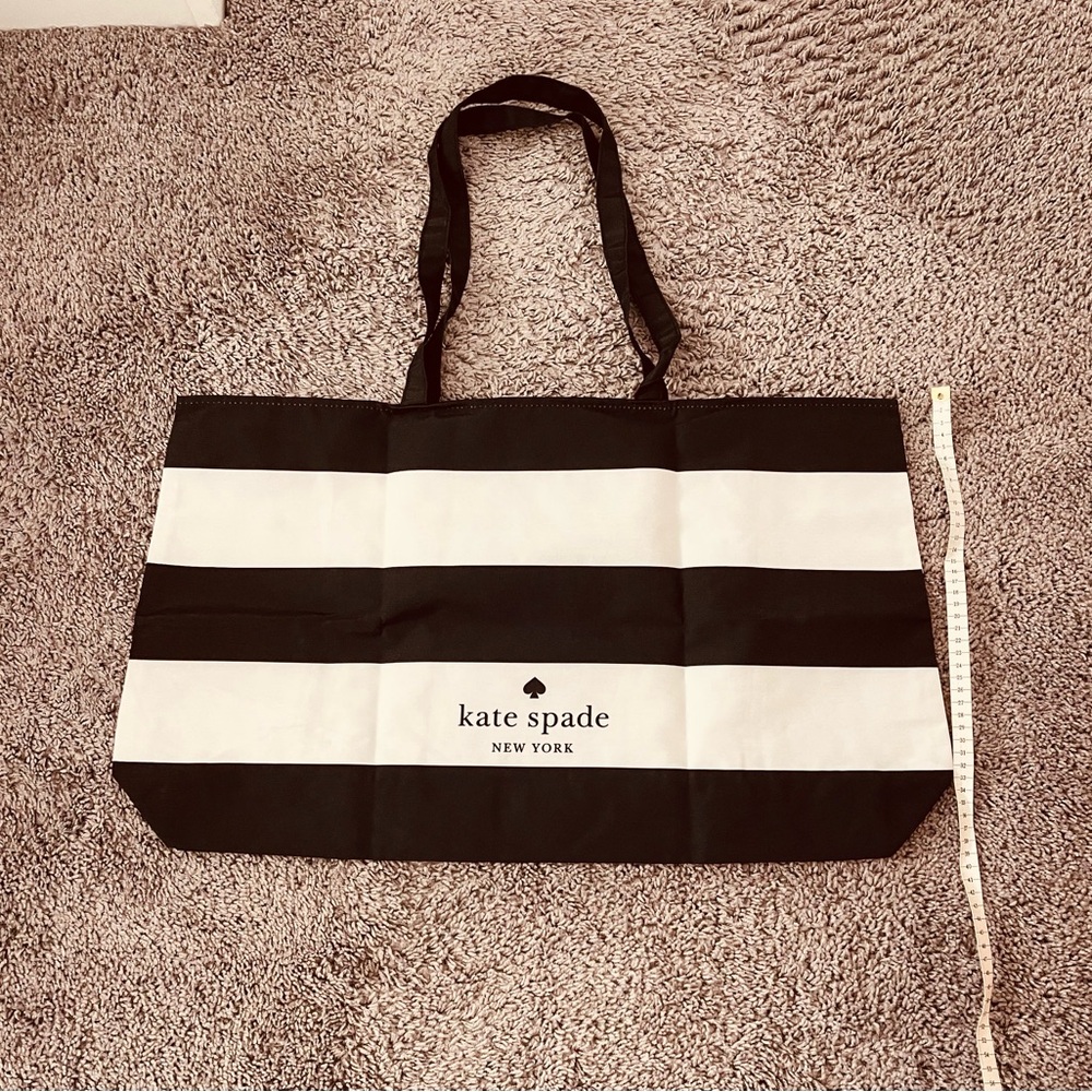 Kate Spade Black and White Striped Tote - Picture 7 of 7